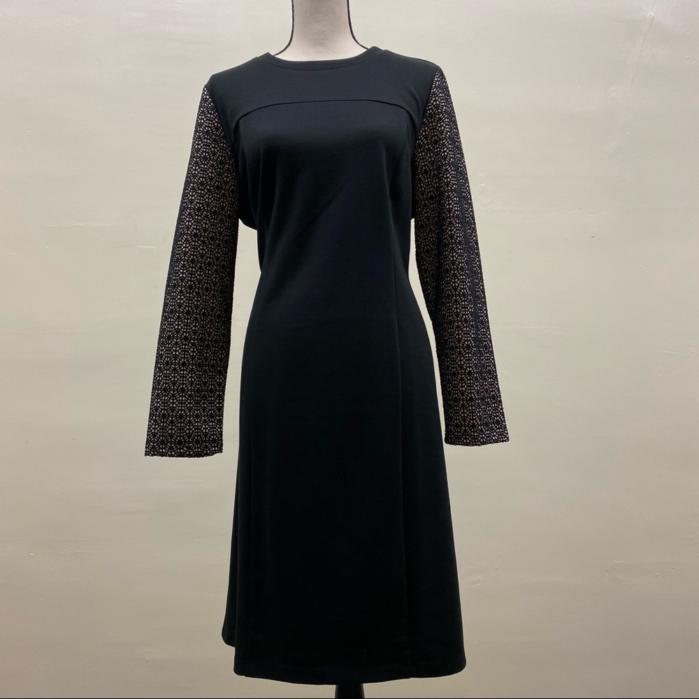 Simonton Says by George Simonton Lace Sleeve Knit Dress